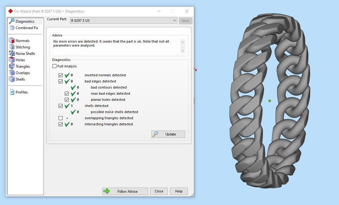 Band chain ring printable 3d model v2 3D print model_15