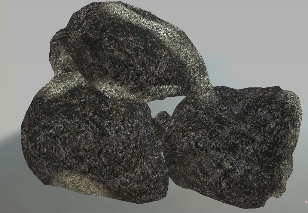 Rock pile - PBR Low-poly 3D model_3