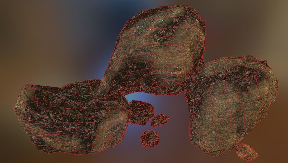 Rock pile - PBR Low-poly 3D model_1