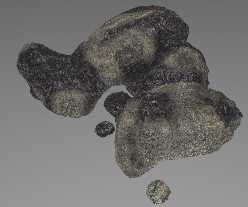Rock pile - PBR Low-poly 3D model_2