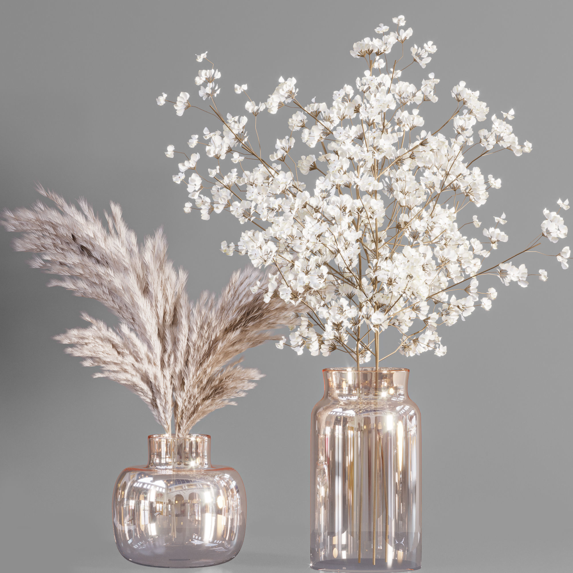 bouquet03-pampass vases with dried grasses 3D model_3