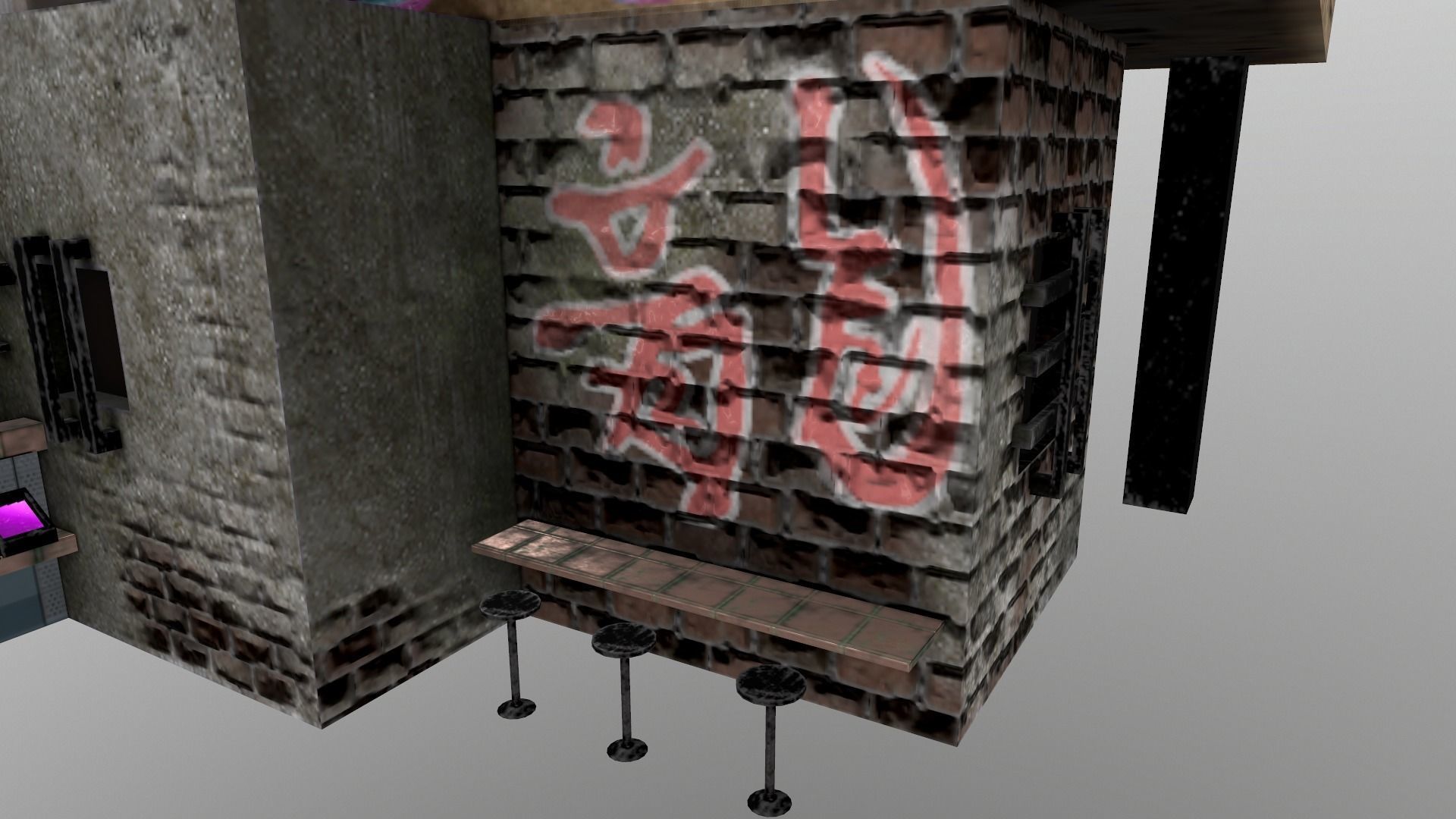 Cyberpunk City - Building 14  Low-poly 3D model_7