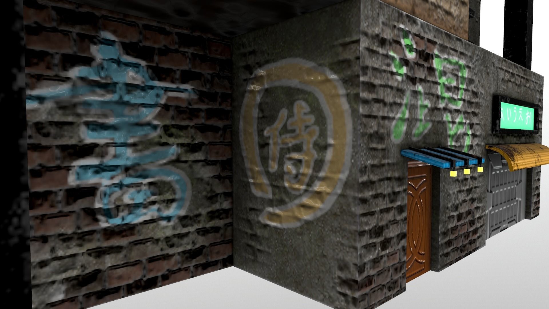 Cyberpunk City - Building 14  Low-poly 3D model_13