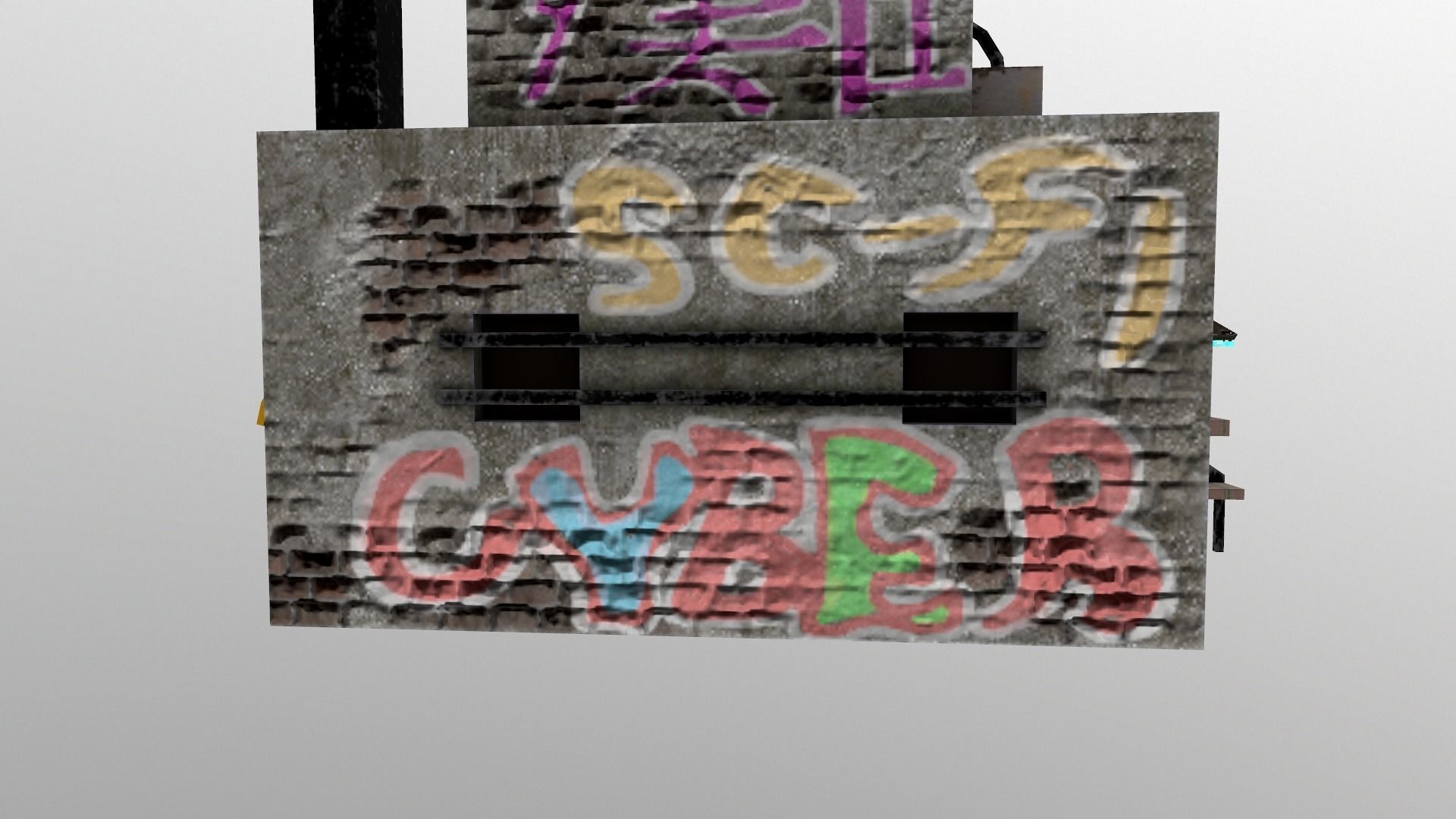 Cyberpunk City - Building 14  Low-poly 3D model_11