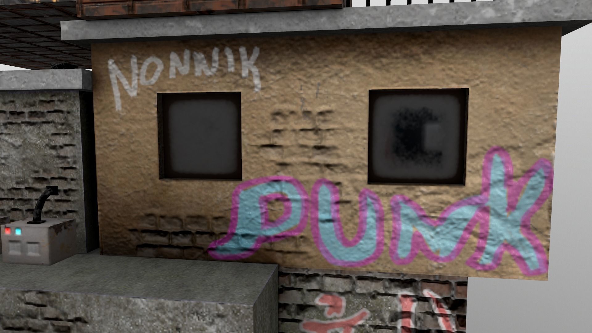 Cyberpunk City - Building 14  Low-poly 3D model_8