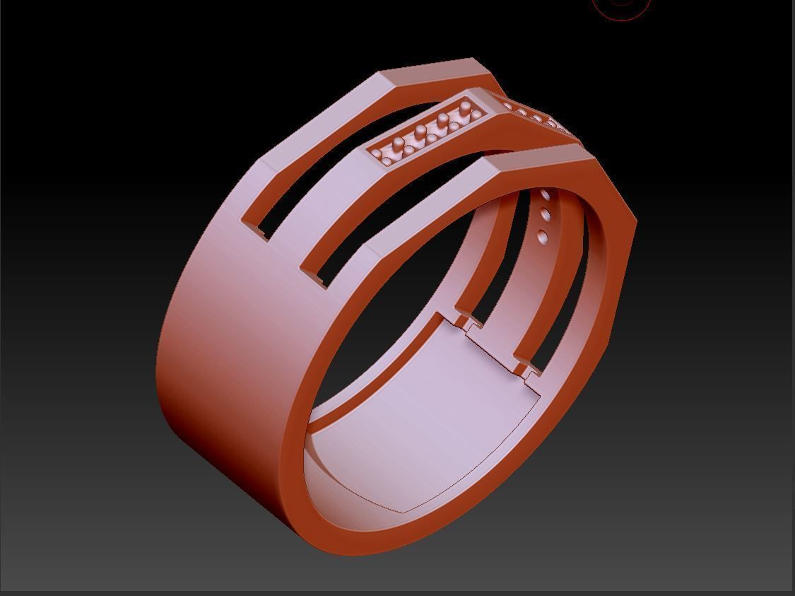 Wedding ring Linear 2 3D print model_7