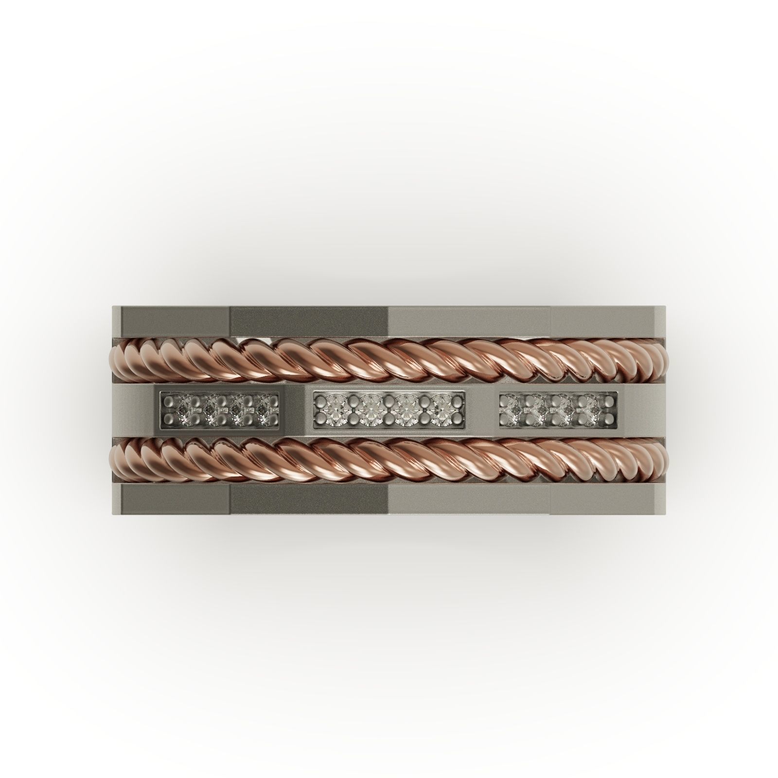 Wedding ring Linear 2 3D print model_2