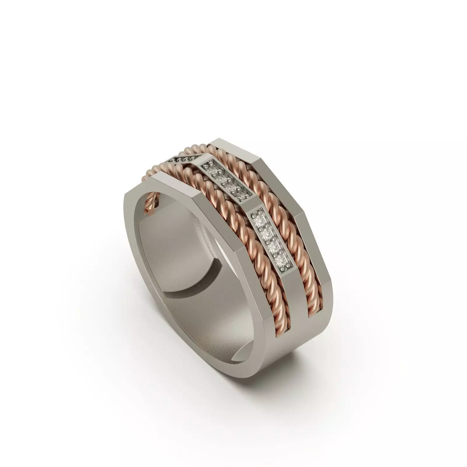 Wedding ring Linear 2 3D print model_0