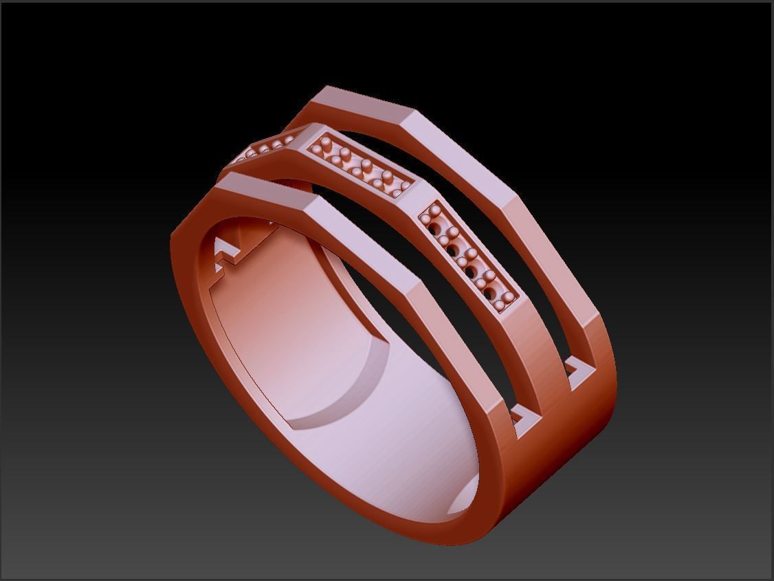 Wedding ring Linear 2 3D print model_6