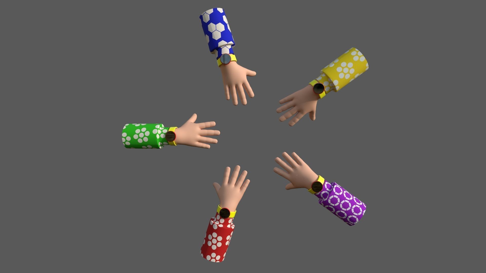Cartoon Hands 3D model_2