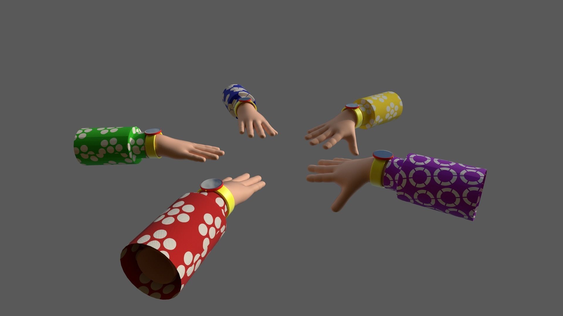 Cartoon Hands 3D model_1