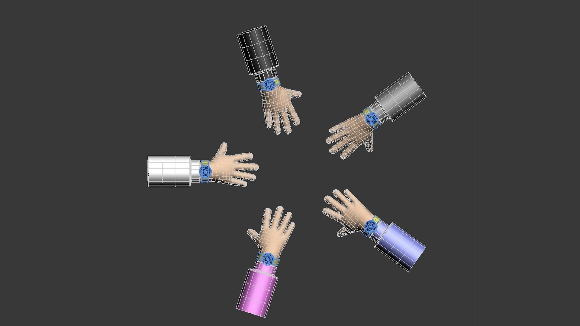 Cartoon Hands 3D model_10