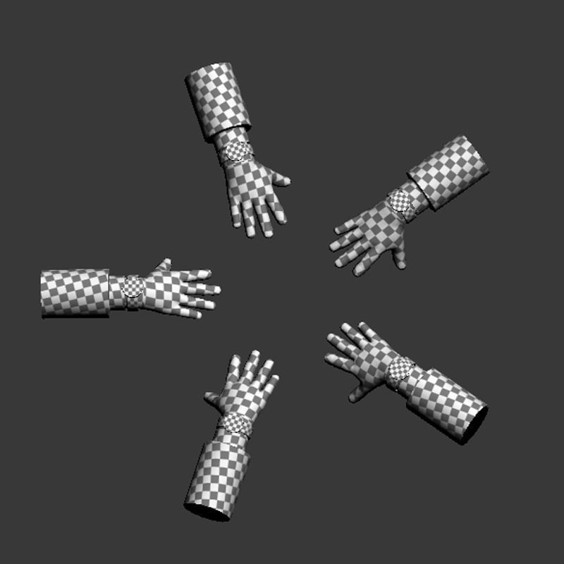 Cartoon Hands 3D model_8