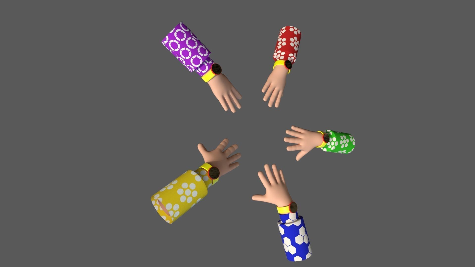 Cartoon Hands 3D model_3