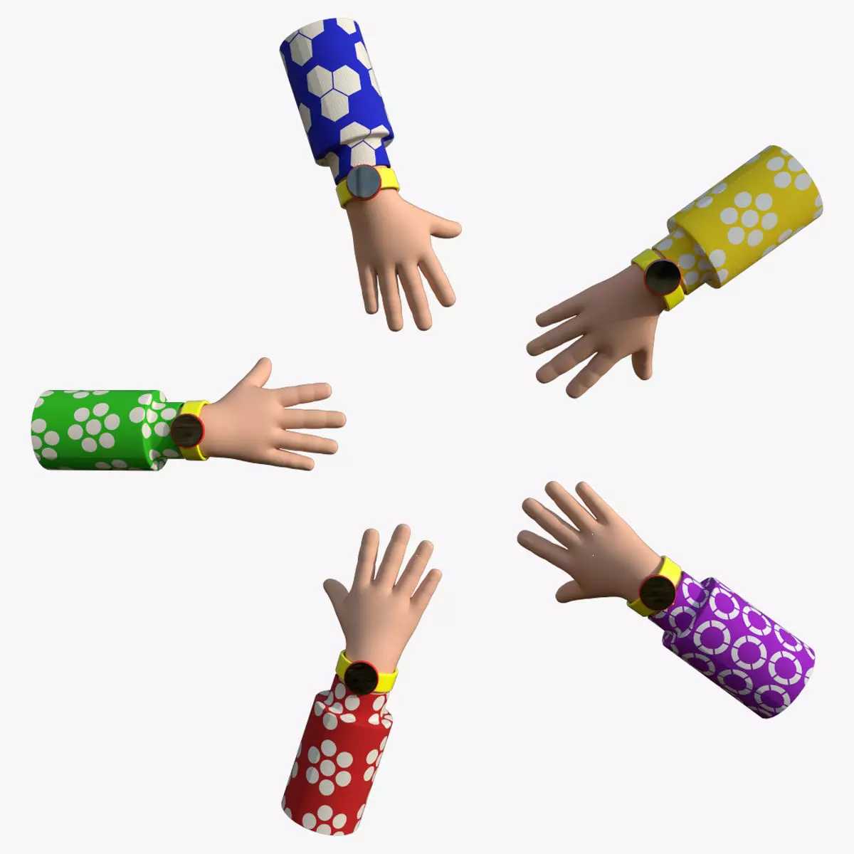 Cartoon Hands 3D model_0