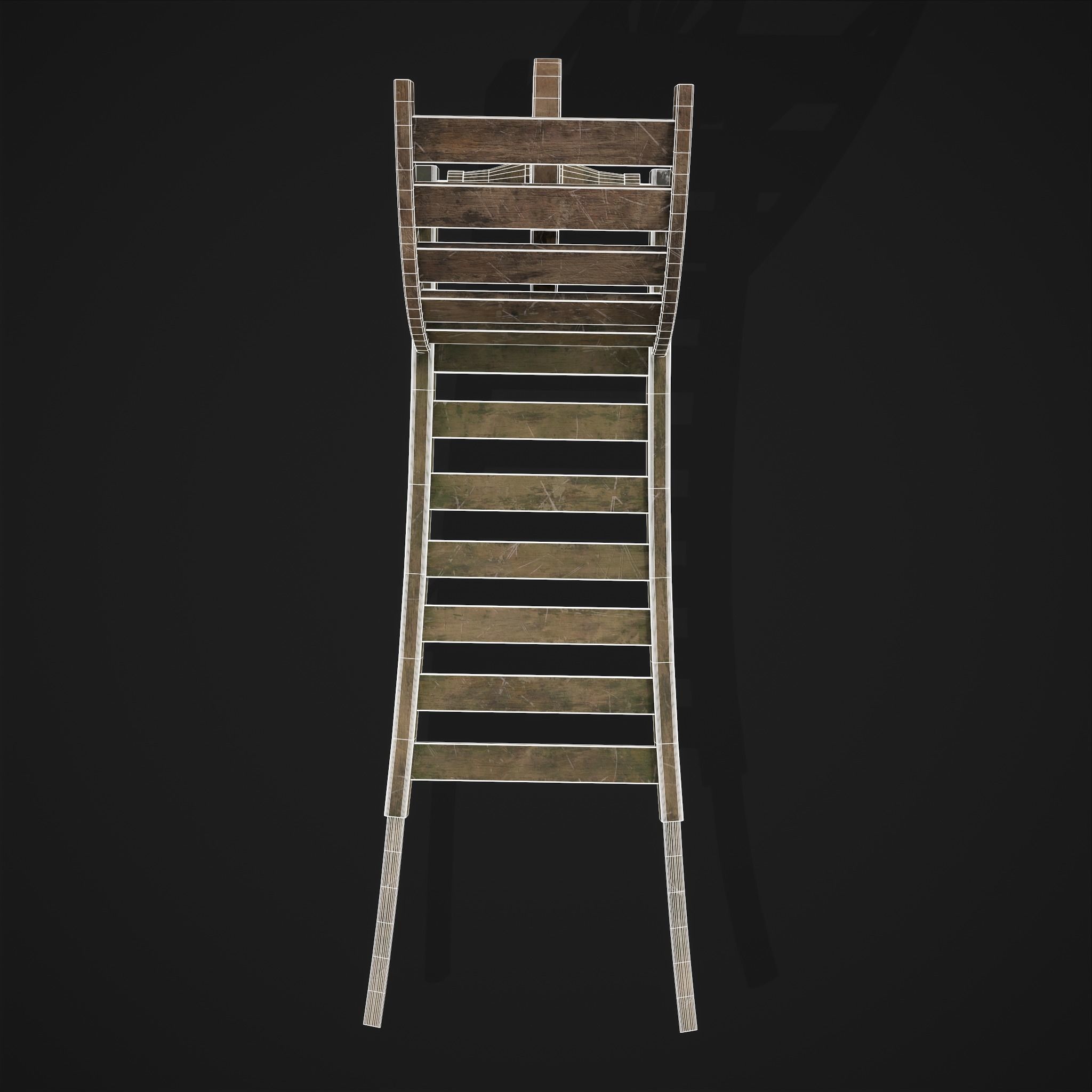 Wooden Wheelbarrow  Low-poly 3D model_18