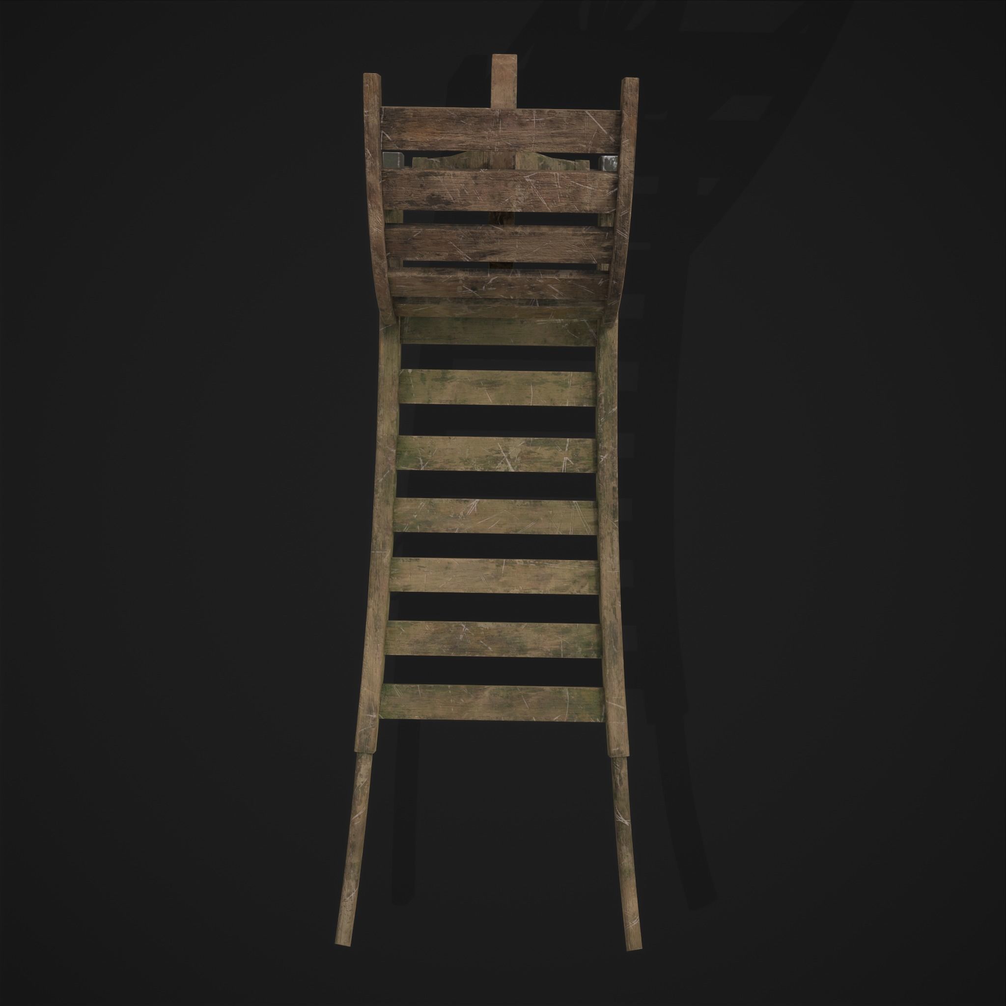 Wooden Wheelbarrow  Low-poly 3D model_14