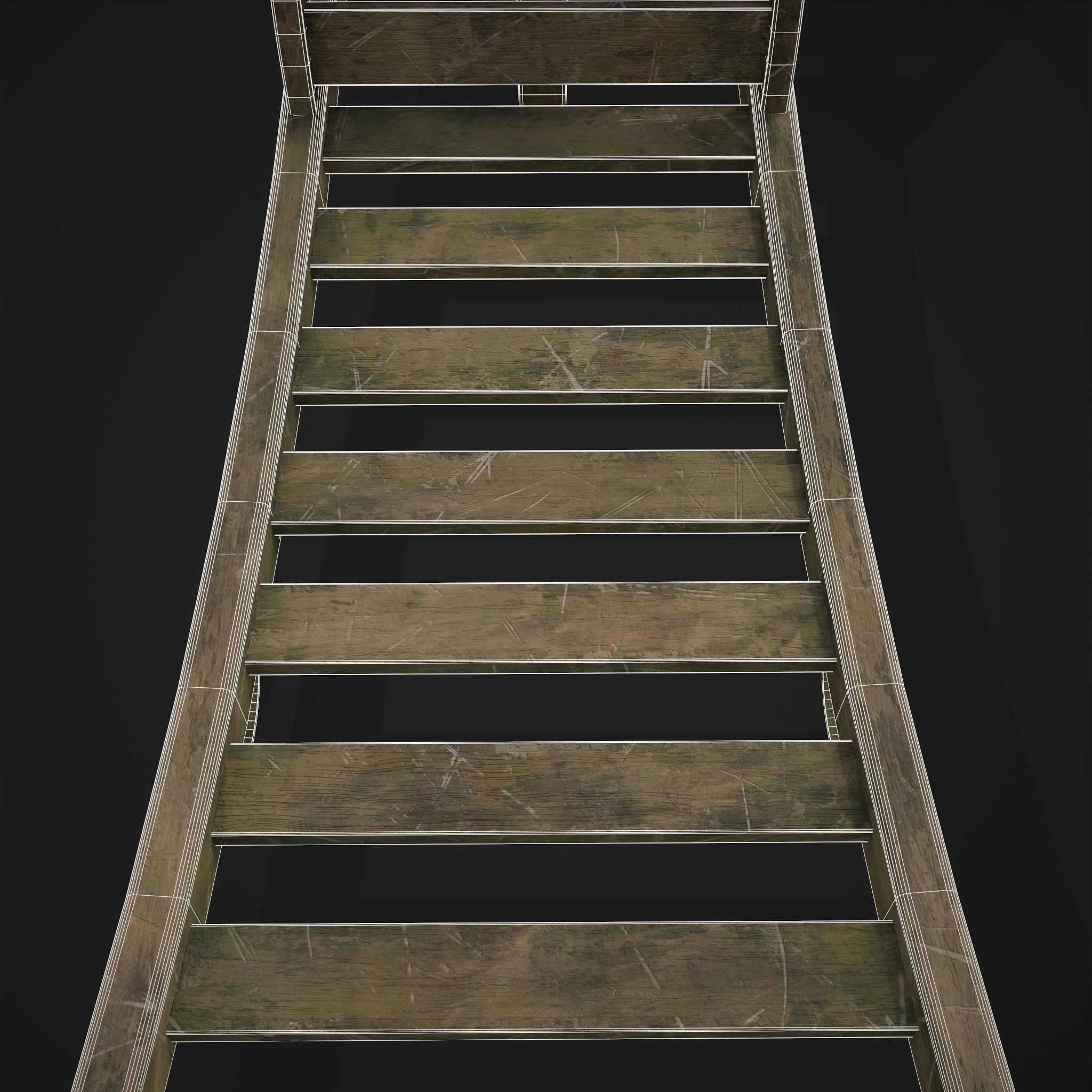 Wooden Wheelbarrow  Low-poly 3D model_17