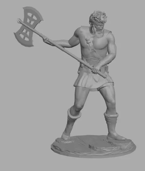 Barbarian greek warrior Free 3D print model