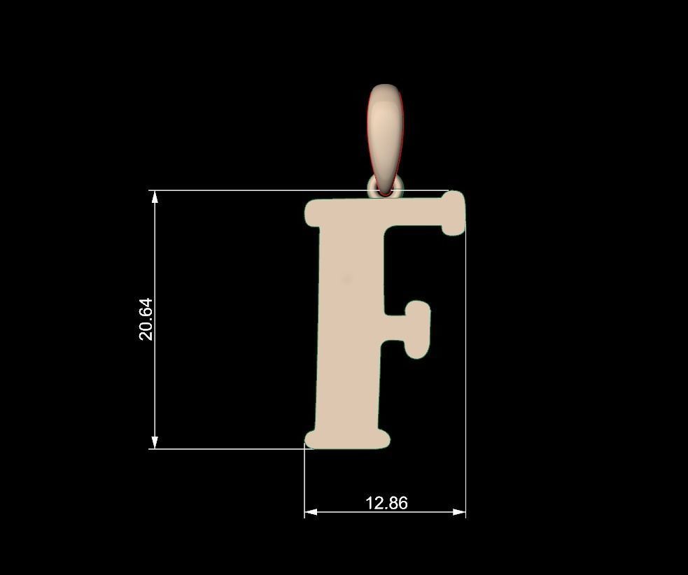 Initial Letters Pendant Funny Gang F 3D print model_4