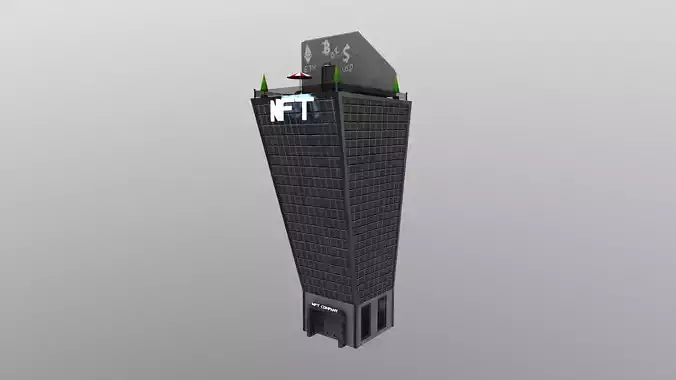 Cyberpunk City - Building 15 - NFT Skyscraper Low-poly 3D model