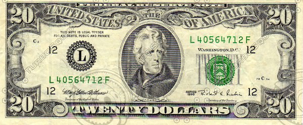 US Paper Money Collection 21 Items 3D model_10