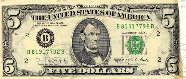 US Paper Money Collection 21 Items 3D model_4