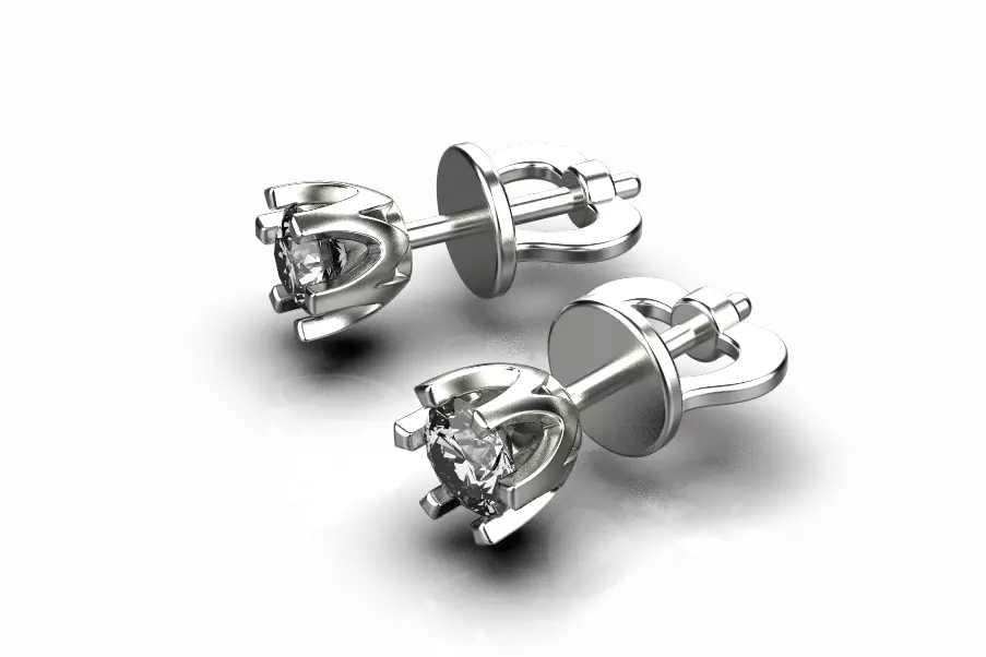 earrings with twists 3D print model_0