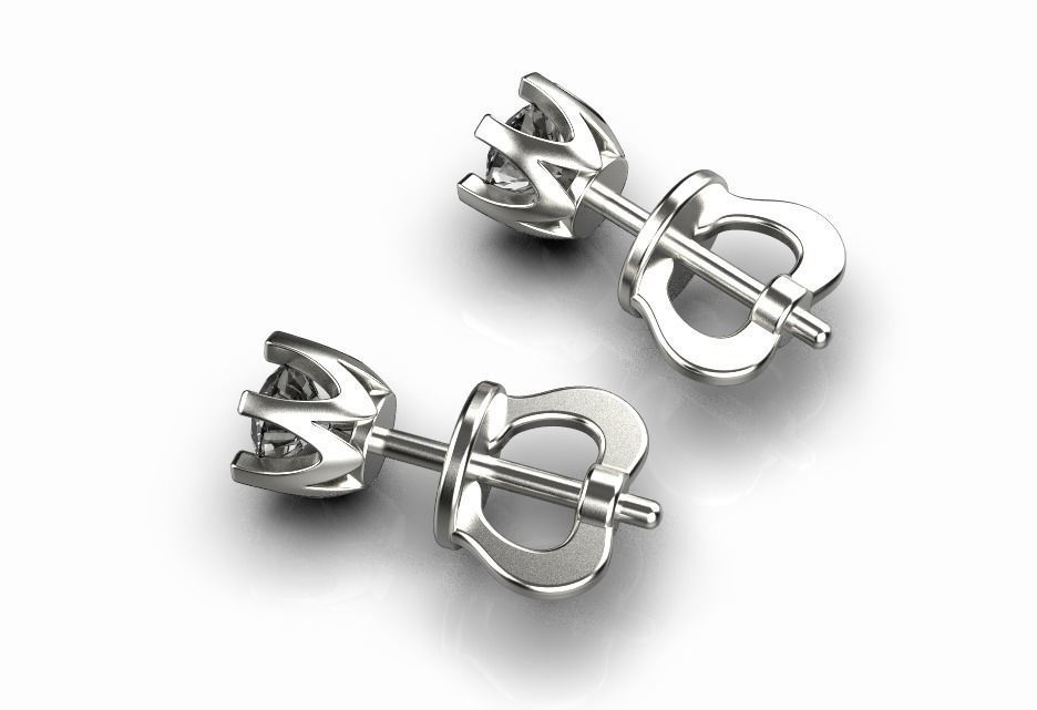 earrings with twists 3D print model_7