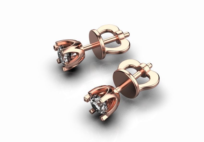 earrings with twists 3D print model_13