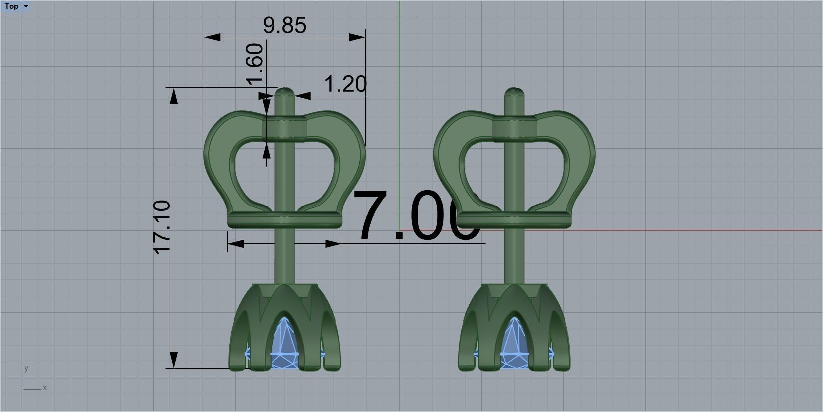 earrings with twists 3D print model_1