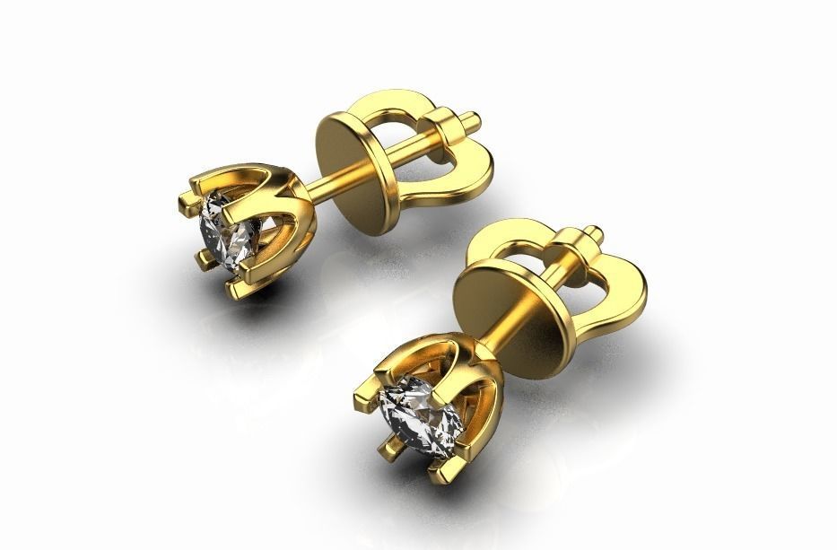 earrings with twists 3D print model_10