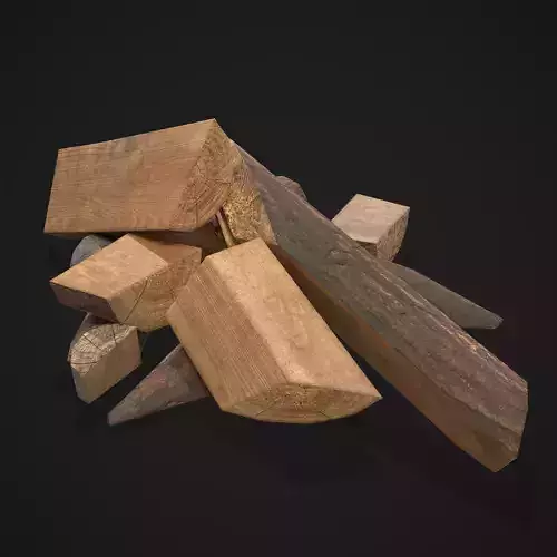 Wood Chunks Pile Low-poly 3D model Wood Chunks Pile Low-poly 3D model