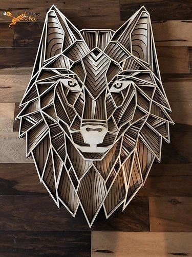 wolf multilayer art work 3D print model