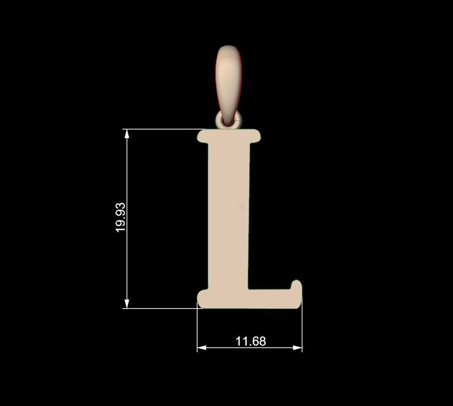 Initial Letters Pendant Funny Gang L 3D print model_4