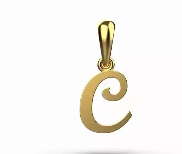 pendant letter C 3D print model