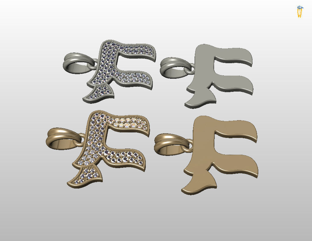 Hebrew Chai Pendant 3D print model_23