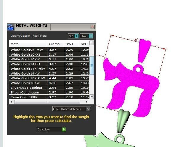 Hebrew Chai Pendant 3D print model_7