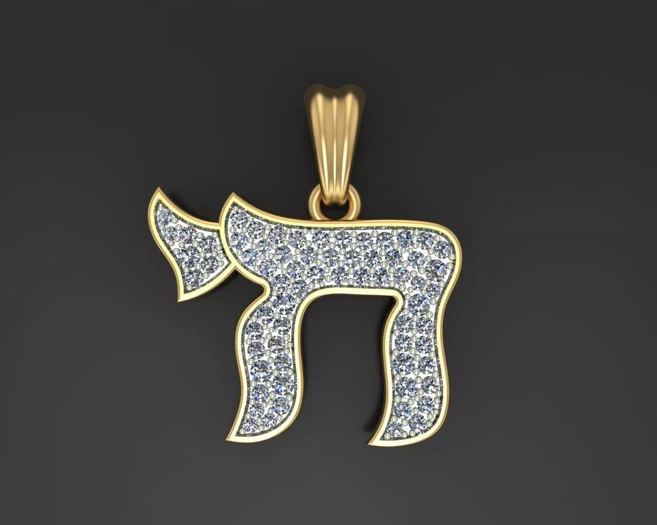 Hebrew Chai Pendant 3D print model_0