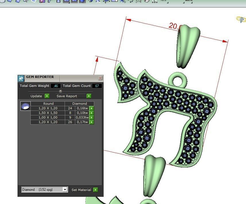 Hebrew Chai Pendant 3D print model_6