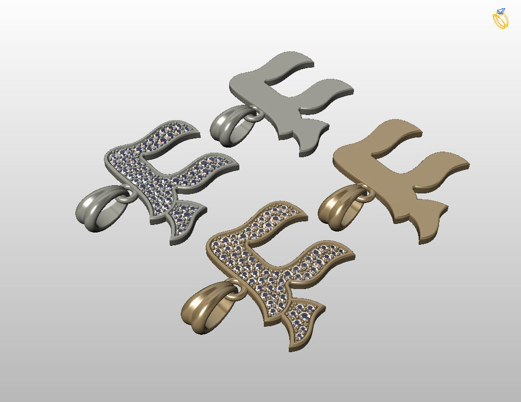 Hebrew Chai Pendant 3D print model_20