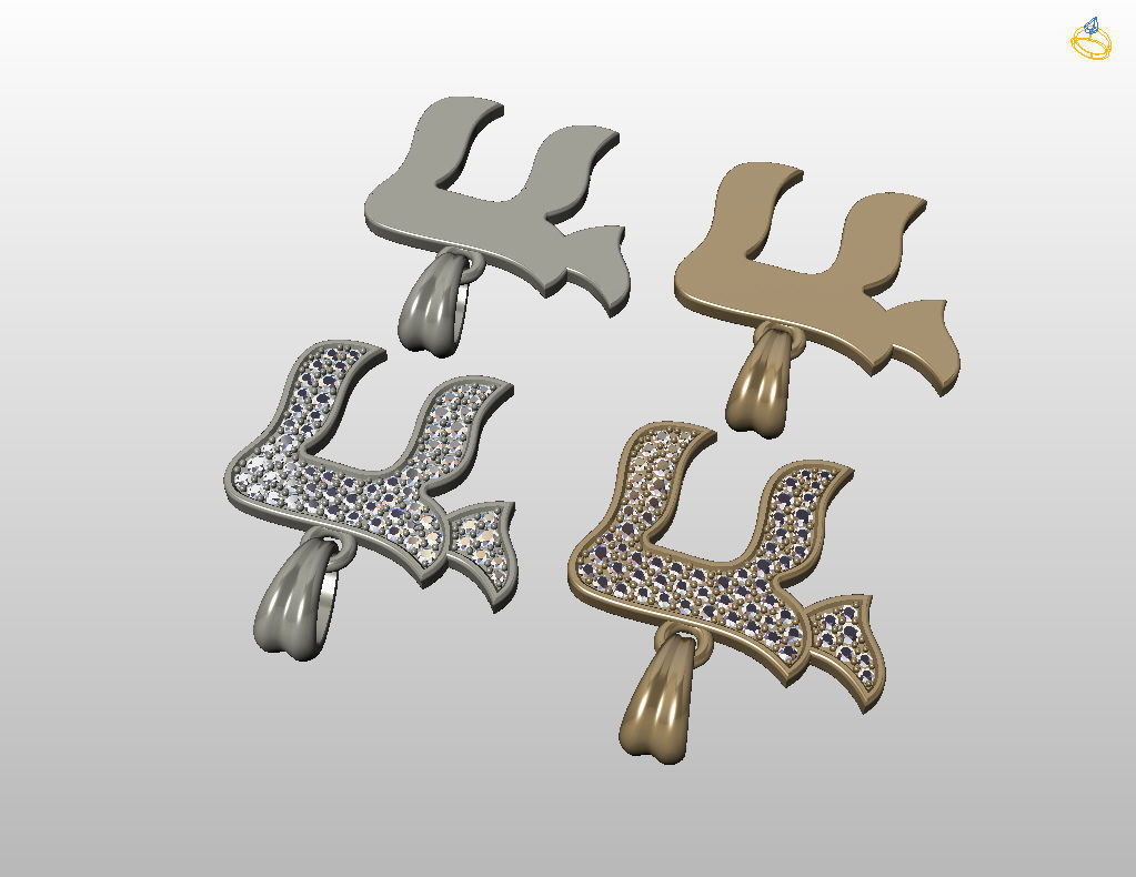 Hebrew Chai Pendant 3D print model_19