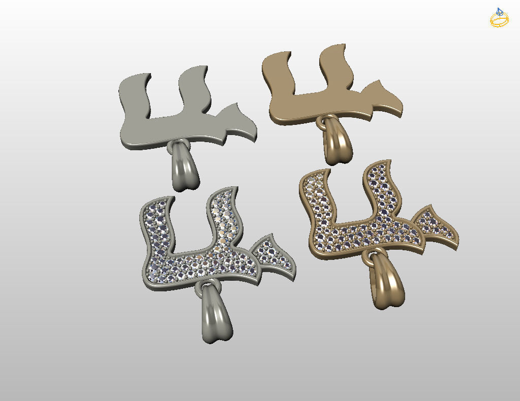 Hebrew Chai Pendant 3D print model_18