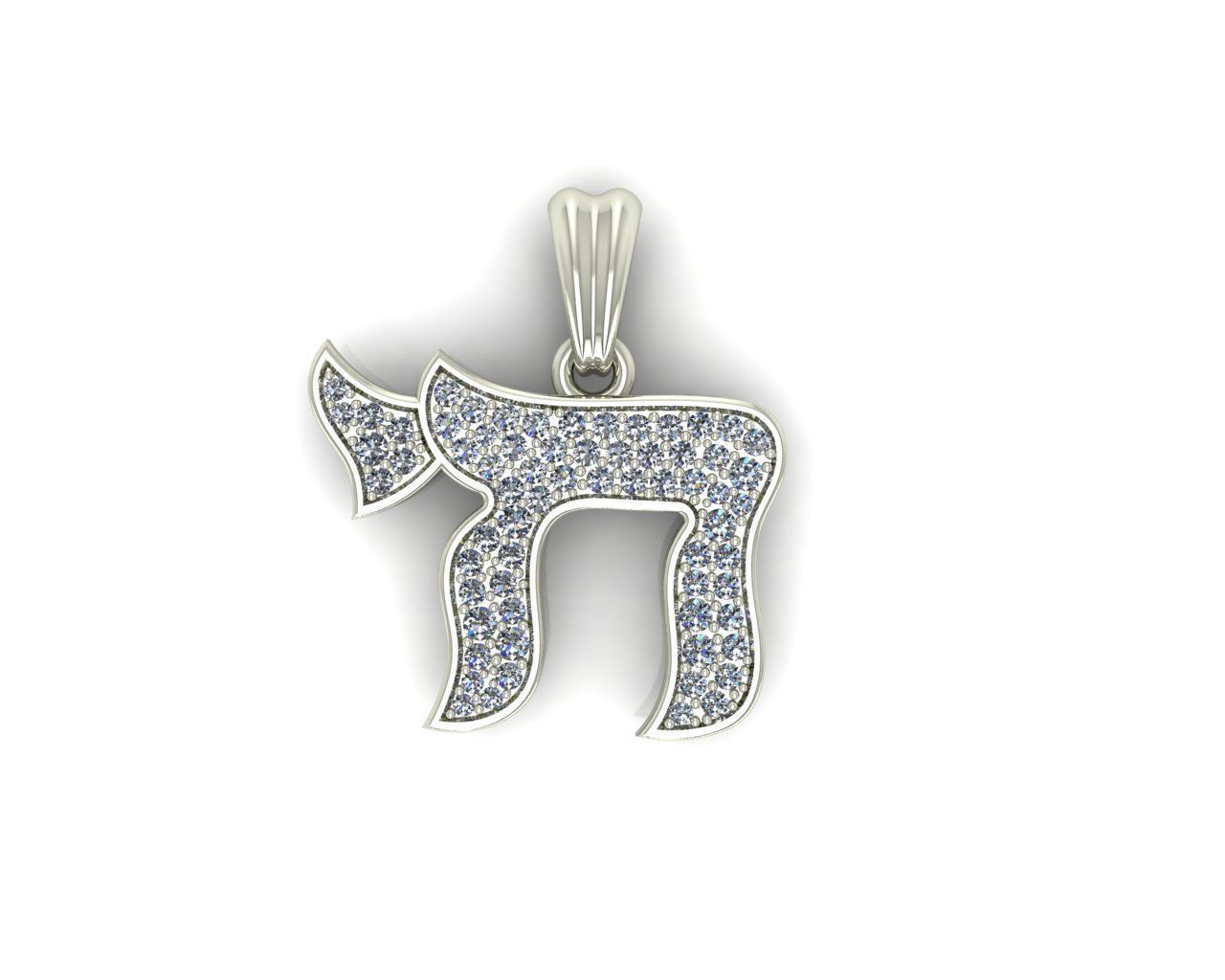 Hebrew Chai Pendant 3D print model_3
