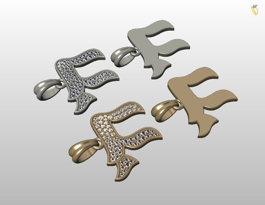 Hebrew Chai Pendant 3D print model_22