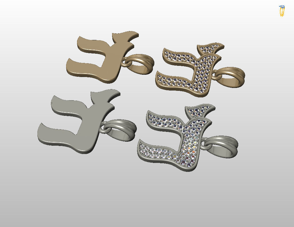 Hebrew Chai Pendant 3D print model_16