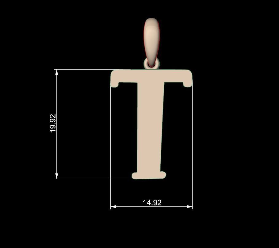 Initial Letters Pendant Funny Gang T 3D print model_4