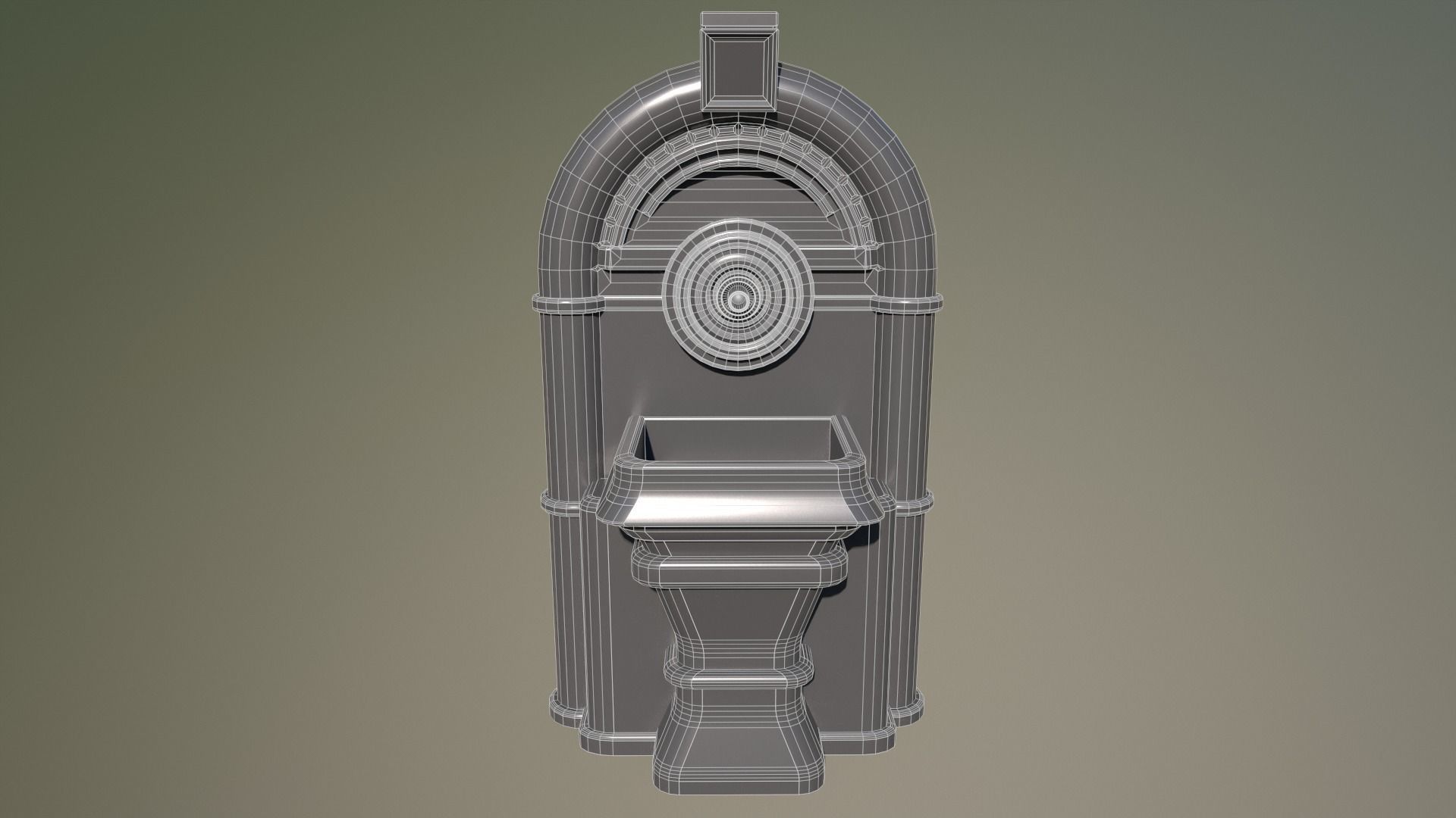 Ancient Wall Fountain Low-poly 3D model_21