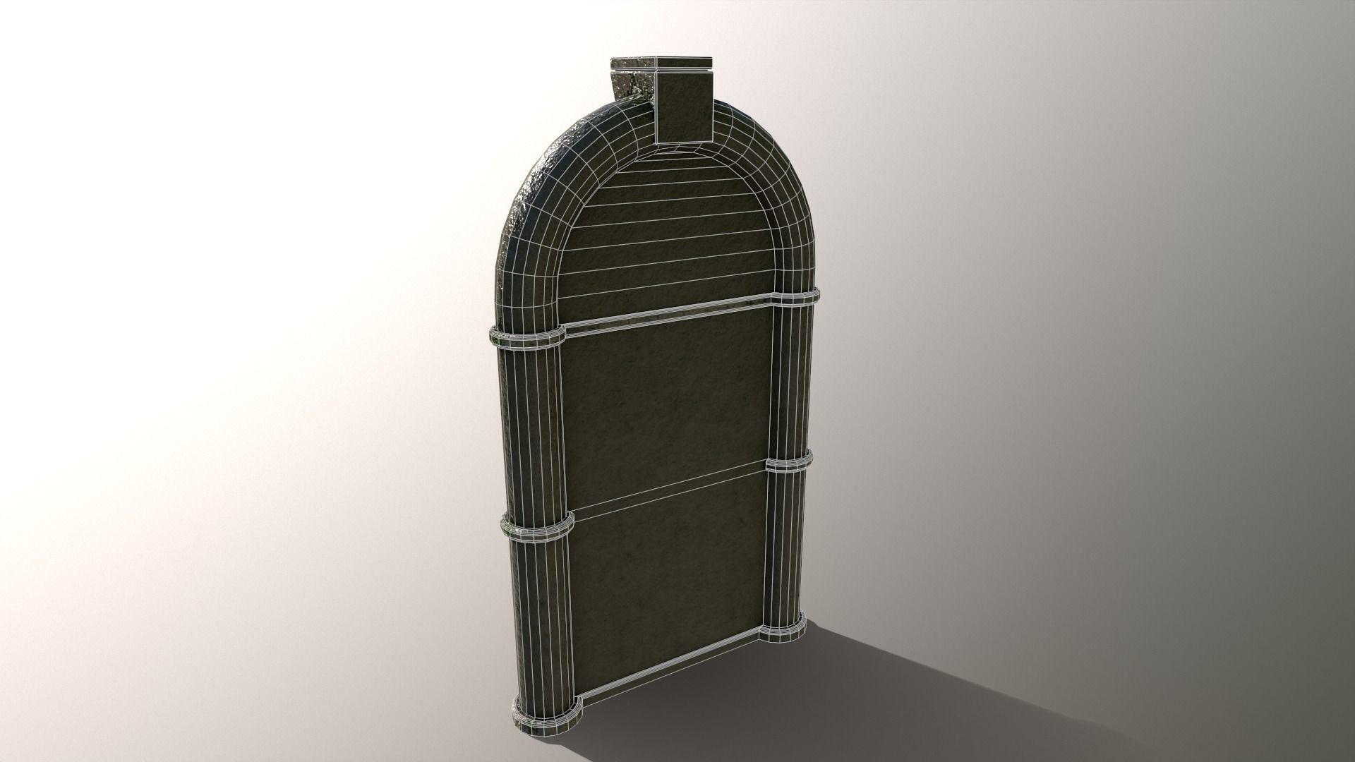 Ancient Wall Fountain Low-poly 3D model_16