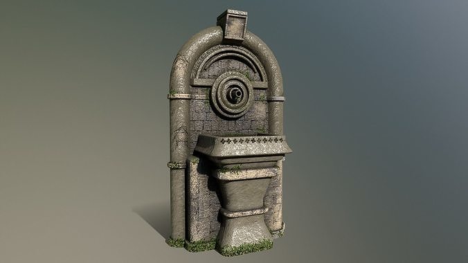 Ancient Wall Fountain Low-poly 3D model